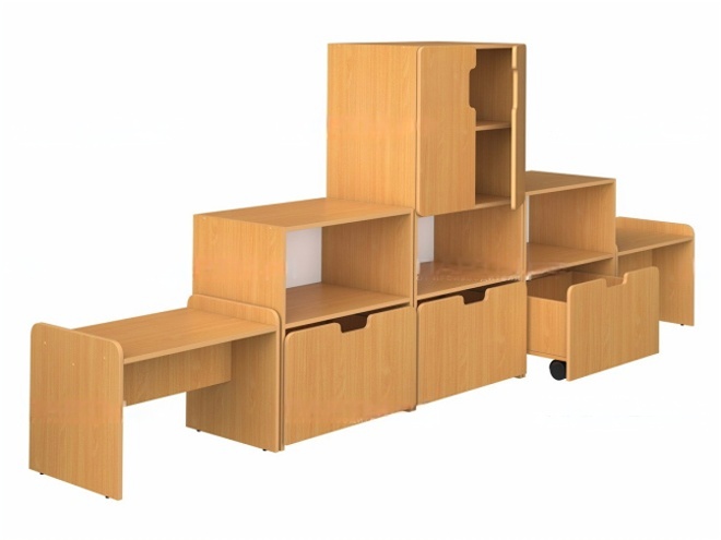 Стенка для группы детского сада для игрушек (набор 1) бук бавария