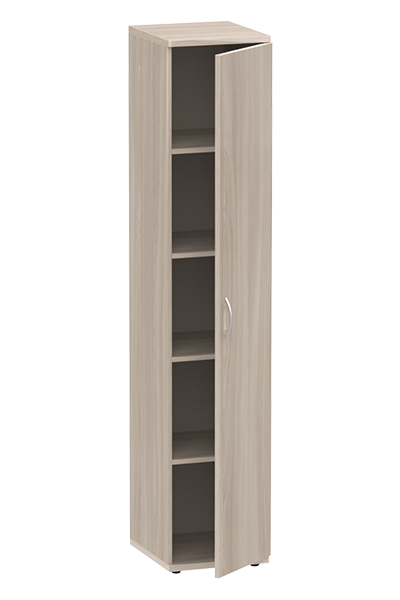 Шкаф узкий с полками, правый на 5 отделений ясень