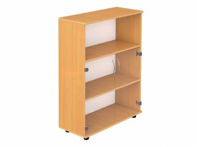 Шкаф 3-уровневый полуоткрытый со стеклом