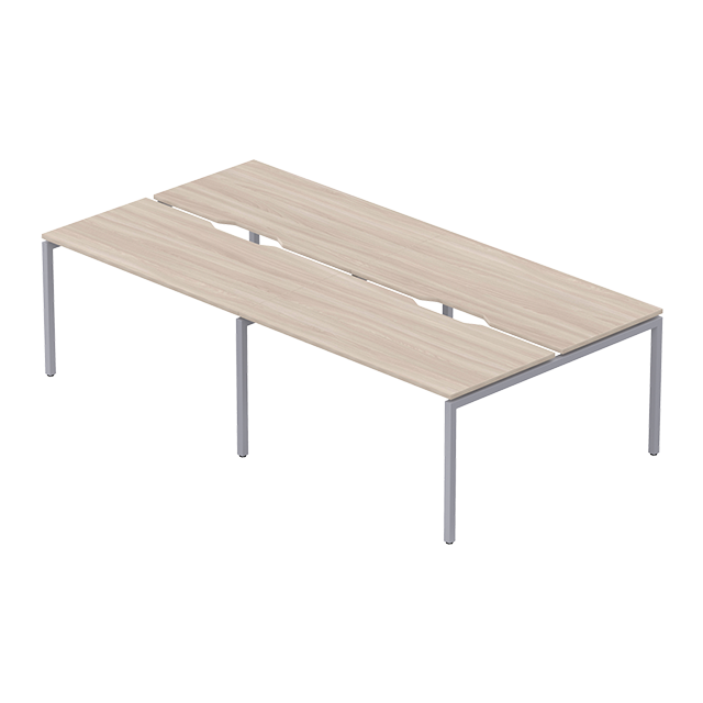 Бенч-система на 4 рабочих места, (280x145 см) ясень