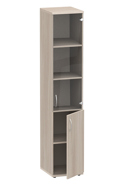 Шкаф-витрина узкий, правый на 5 отделений ясень