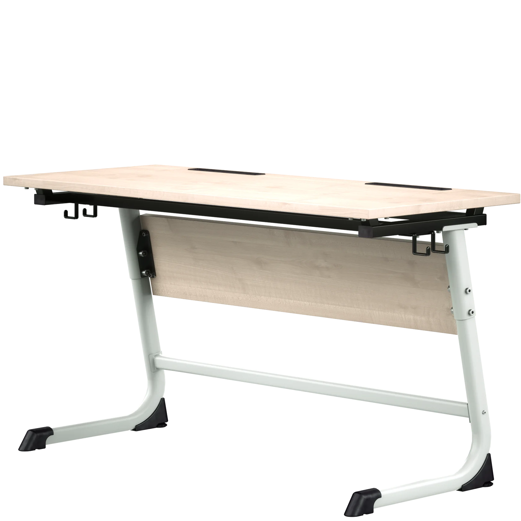 Стол ученический с НАКЛОНОМ СТОЛЕШНИЦЫ «Оптима» 2 — местный, регулируемый 3 - 5 группа, клен танзай с