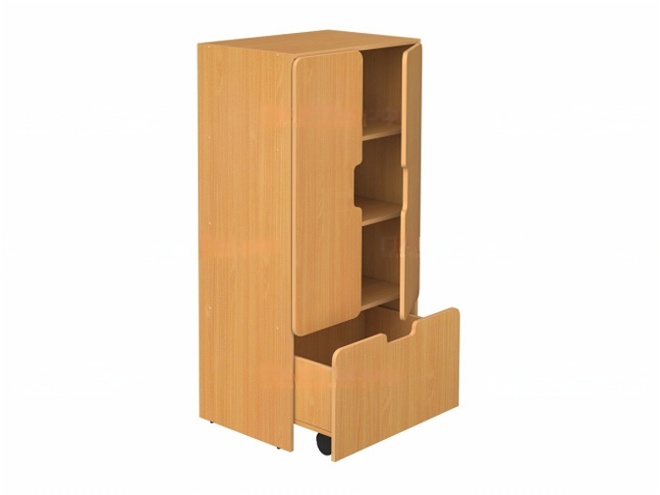 Стеллаж для игрушек и игровых материалов 4-ярусный  закрытый бук бавария