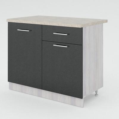 Тумба разделочная 1000*600 с полками и с ящиком МДФ глянец