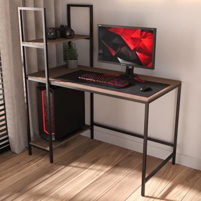 Стол УНИВЕРСАЛ на металлокаркасе с приставным стеллажом 1350х1200х640мм черный