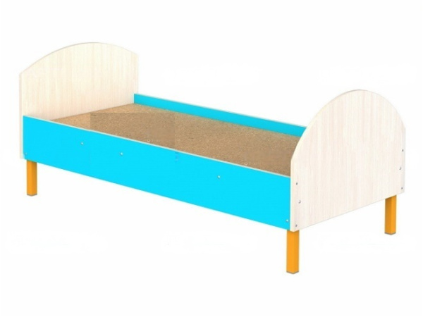 Кроватка для детского сада на металлических ножках 1-спальная дуб молочный цветной