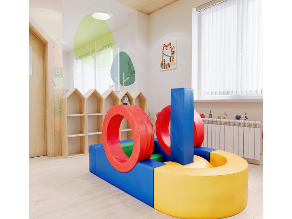 Мягкий игровой комплекс «Пароход" синий 