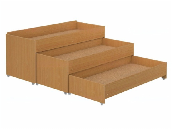 Кровать трехъярусная выкатная для детских садов бук бавария