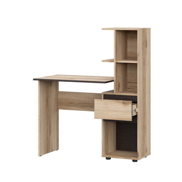 МС "Берген" Стол письменный с надстройкой (Дуб Делано/Дуб Венге)