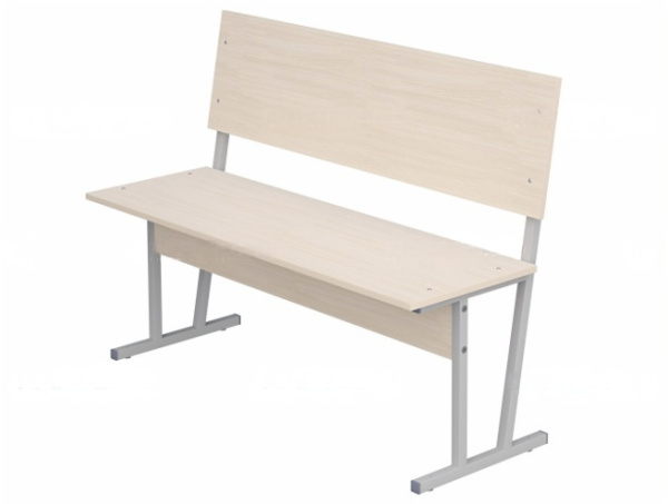 Скамья аудиторная двухместная 6 г/р  квадратная труба дуб молочный