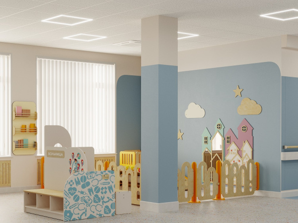 Игровой уголок в медицинском учреждении 24 м²