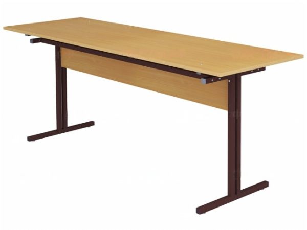 Стол для школьной столовой обеденный 6-местный для табуретов 4 г/р квадратная труба орех