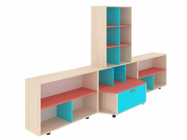 Игровой модуль "Для игрушек" для детского сада дуб молочный цветной