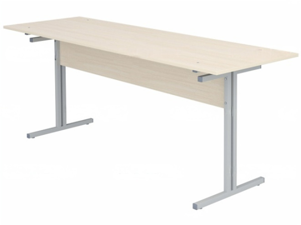 Стол для школьной столовой обеденный 6-местный для скамеек 4 г/р квадратная труба дуб молочный