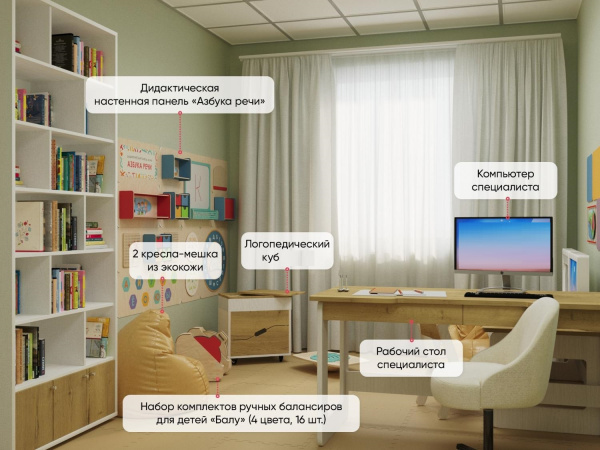 Комплект оборудования для кабинета Логопеда 10 м2