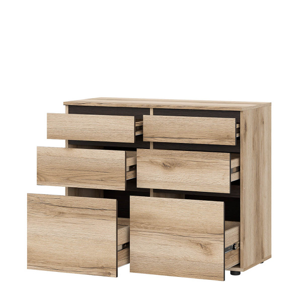 МС "Берген" Комод с ящиками (Дуб Делано/Дуб Венге)