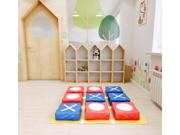 Мягкий развивающий модуль «Крестики-нолики» синий