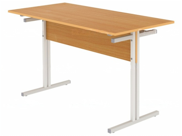 Стол для школьной столовой обеденный 4-местный для скамеек 4 г/р  квадратная труба бук бавария