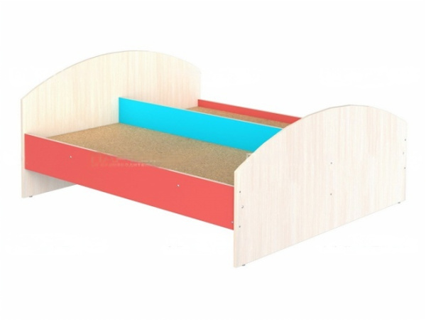 Кроватка для детского сада 2-спальная дуб молочный цветной