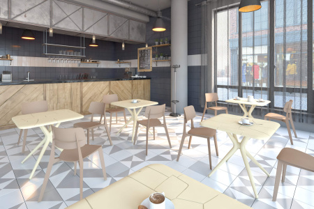 Пластиковый стол SHT-TU30/TT30 83/83 бежевый