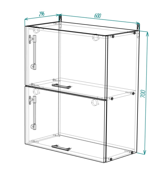  Шкаф навесной на 600 газ.лифт МДФ глянец