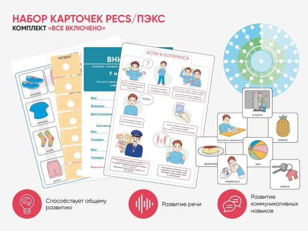 Набор карточек PECS/ПЭКС «Все включено» (1262 шт.)