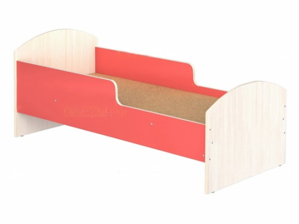 Кроватка для детского сада с бортиками 1-спальная дуб молочный цветной