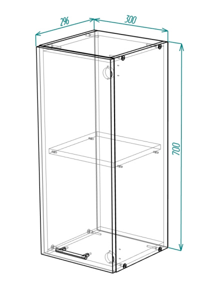Шкаф навесной с полкой на 300 МДФ глянец