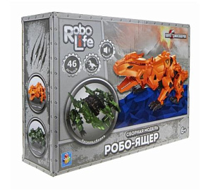 Сборная модель "Робо-ящер" (оранжевый) 46деталей, движение, арт.Т19099 