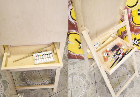 Мольберт-хлопушка Алан с большой полкой-ящиком