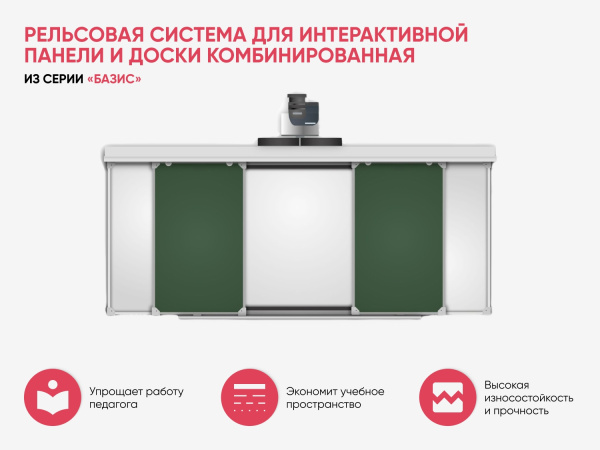 Рельсовая система для инт. панели  комби (зеленая/белая)